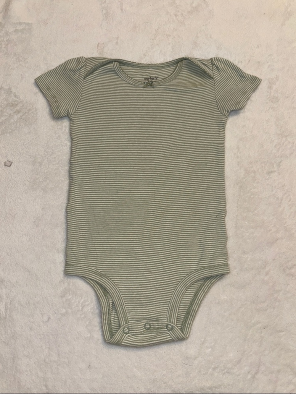 (3 for $10) carters Striped Olive Baby Bodysuit Classic Short-Sleeve One-Piece